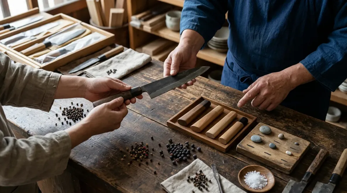プロに依頼する包丁の柄交換