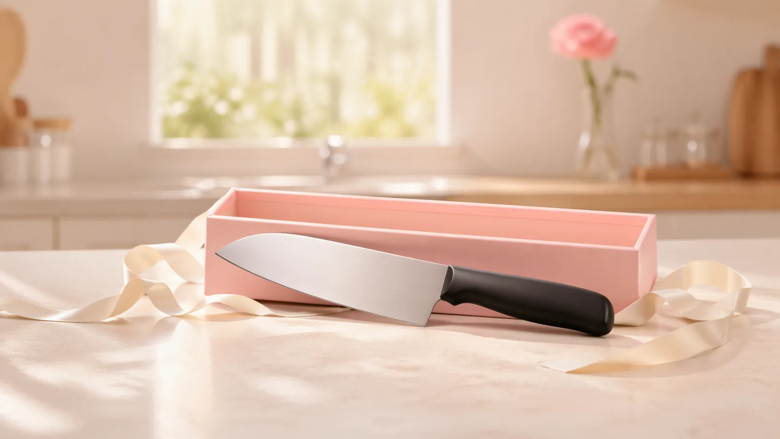 母の日3日前に名入れ包丁を駆け込み発注するイメージ