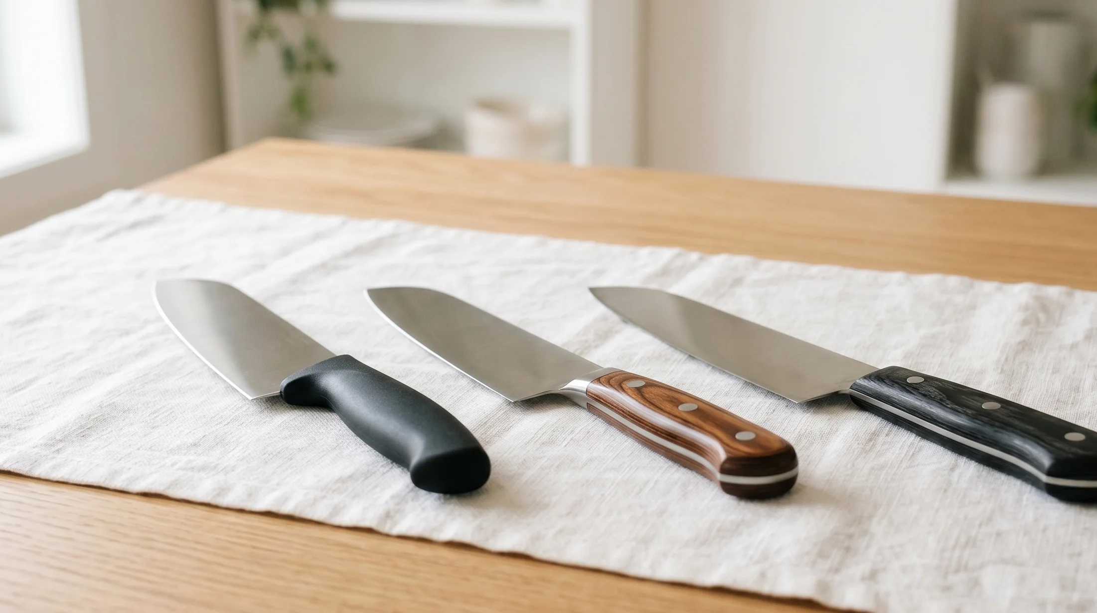 母の日におすすめの包丁5本を並べたイメージ