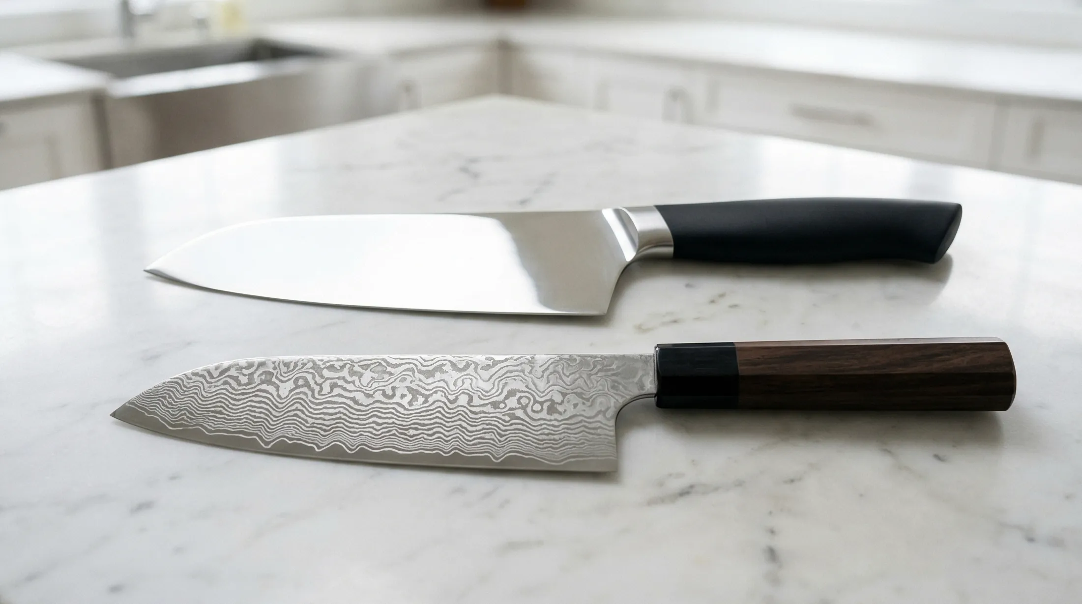 高級包丁と革ケースの比較イメージ