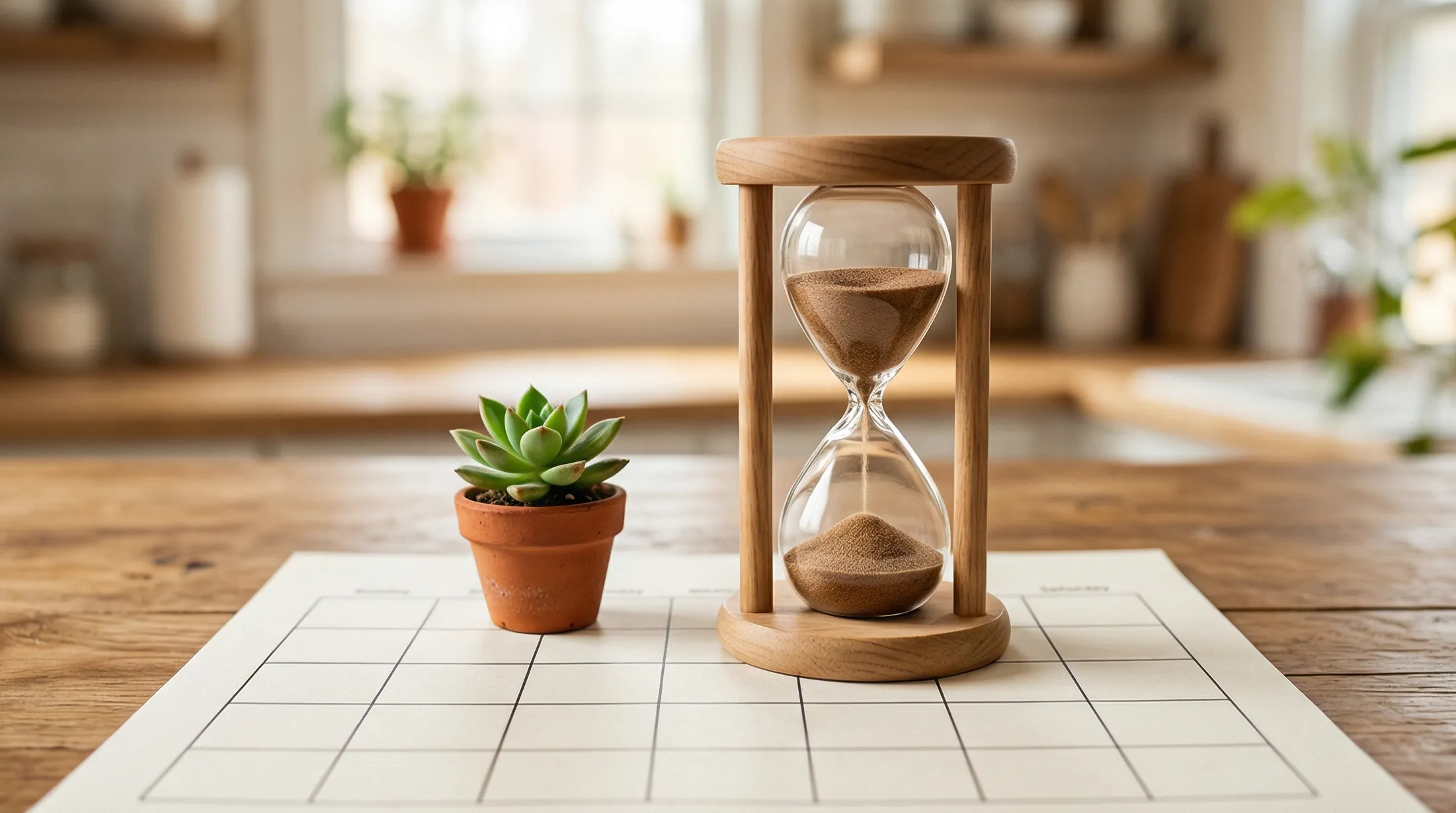 砂時計とカレンダーが象徴するKISEKI:包丁の長い納期