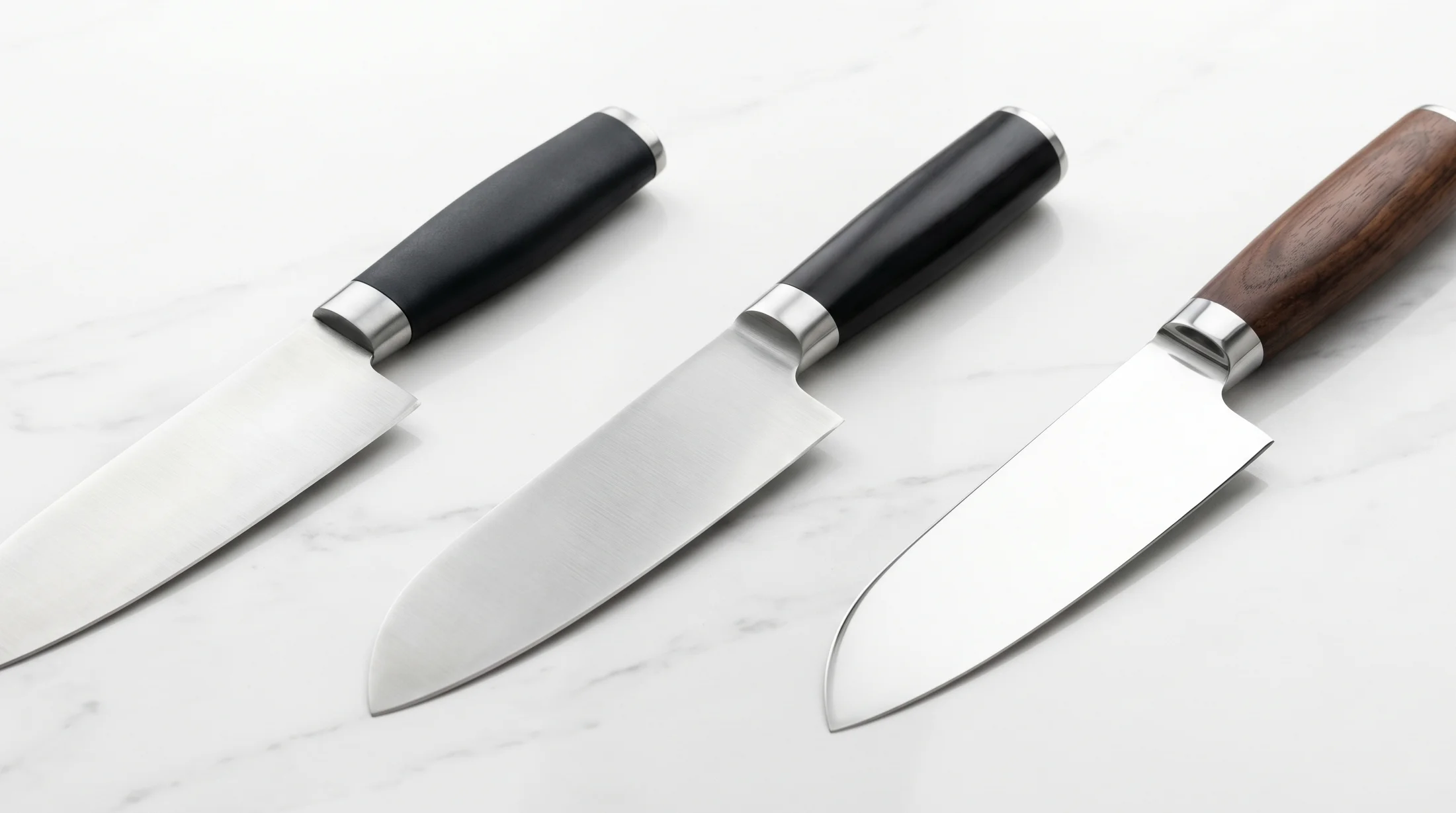 予算別に並べた包丁の比較イメージ