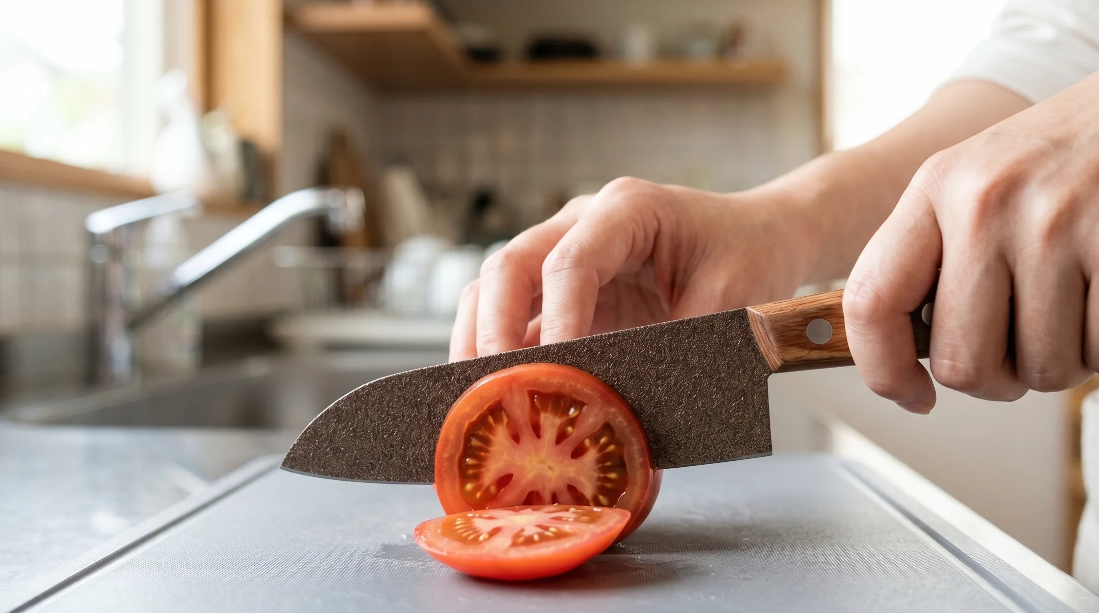 スーパーストーンバリア包丁の刃面アップ