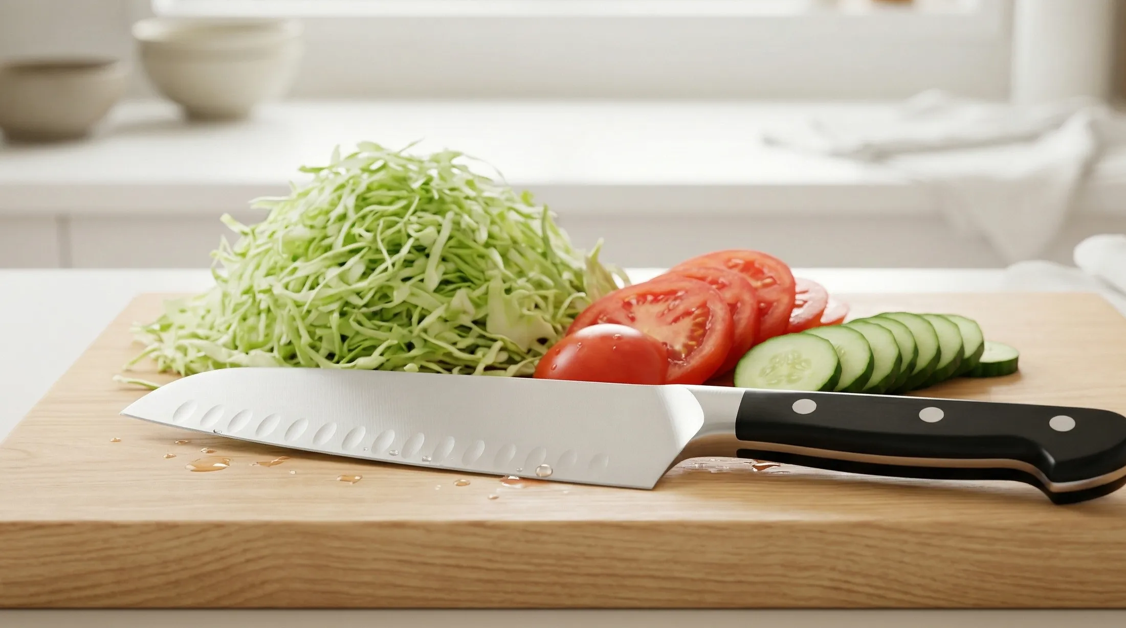 ツヴィリング包丁と完成した野菜料理